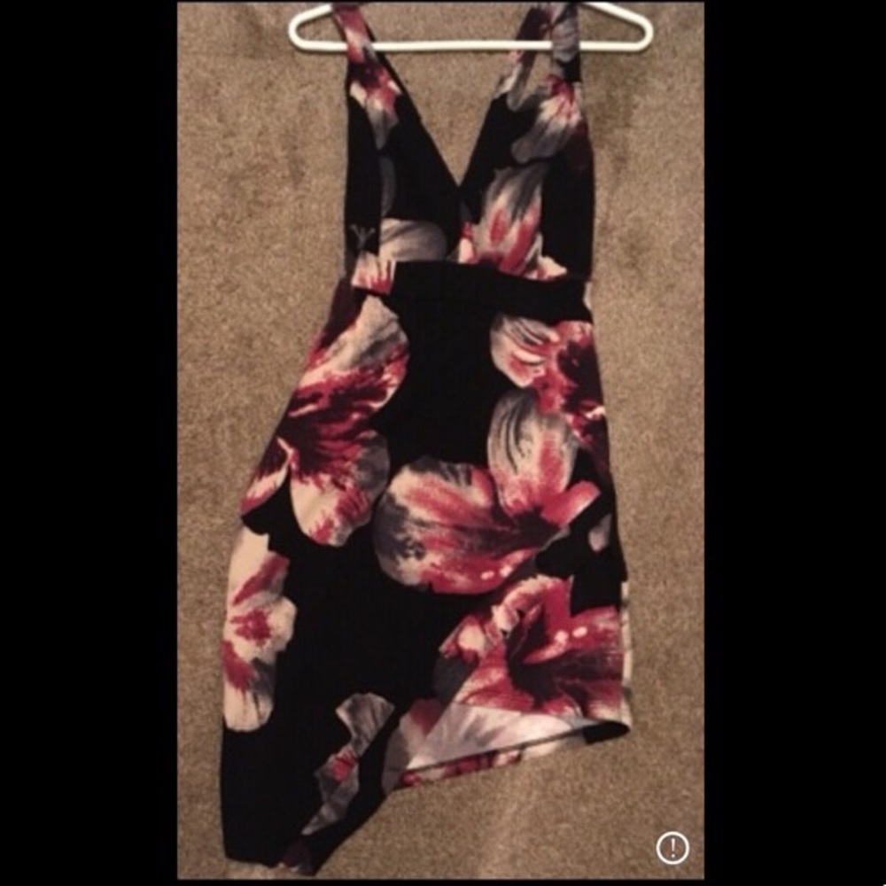 A Floral Asymmetrical Dress